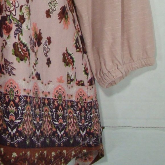 VINTAGE AMERICA Embroidered Pink & Plum Floral Peasant Top Women's Medium - Picture 5 of 14